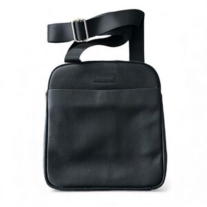 Blackbook Horizon 2 Leather Crossbody Travel Commuter Office Bag in Black